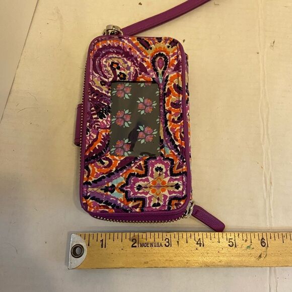 Vera Bradley wristlet wallet purple flowers 6”x3” - Picture 5 of 5